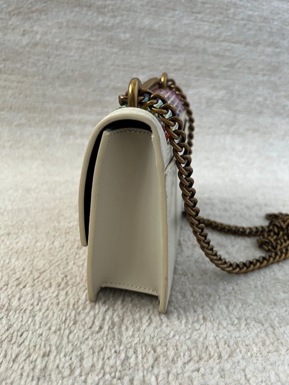 Kurt Geiger London Shoreditch Leather Rainbow Rhinestone Bling Crossbody Bag - Picture 3 of 14
